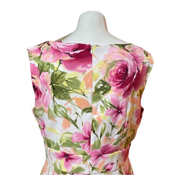 Connected Apparel Pink Ruched Asymmetrical Sheath Dress Size 12 - Picture 5 of 7